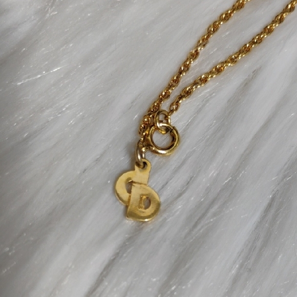 Authentic Christian Dior Gold Heart Rhinestone Necklace - Picture 2 of 12